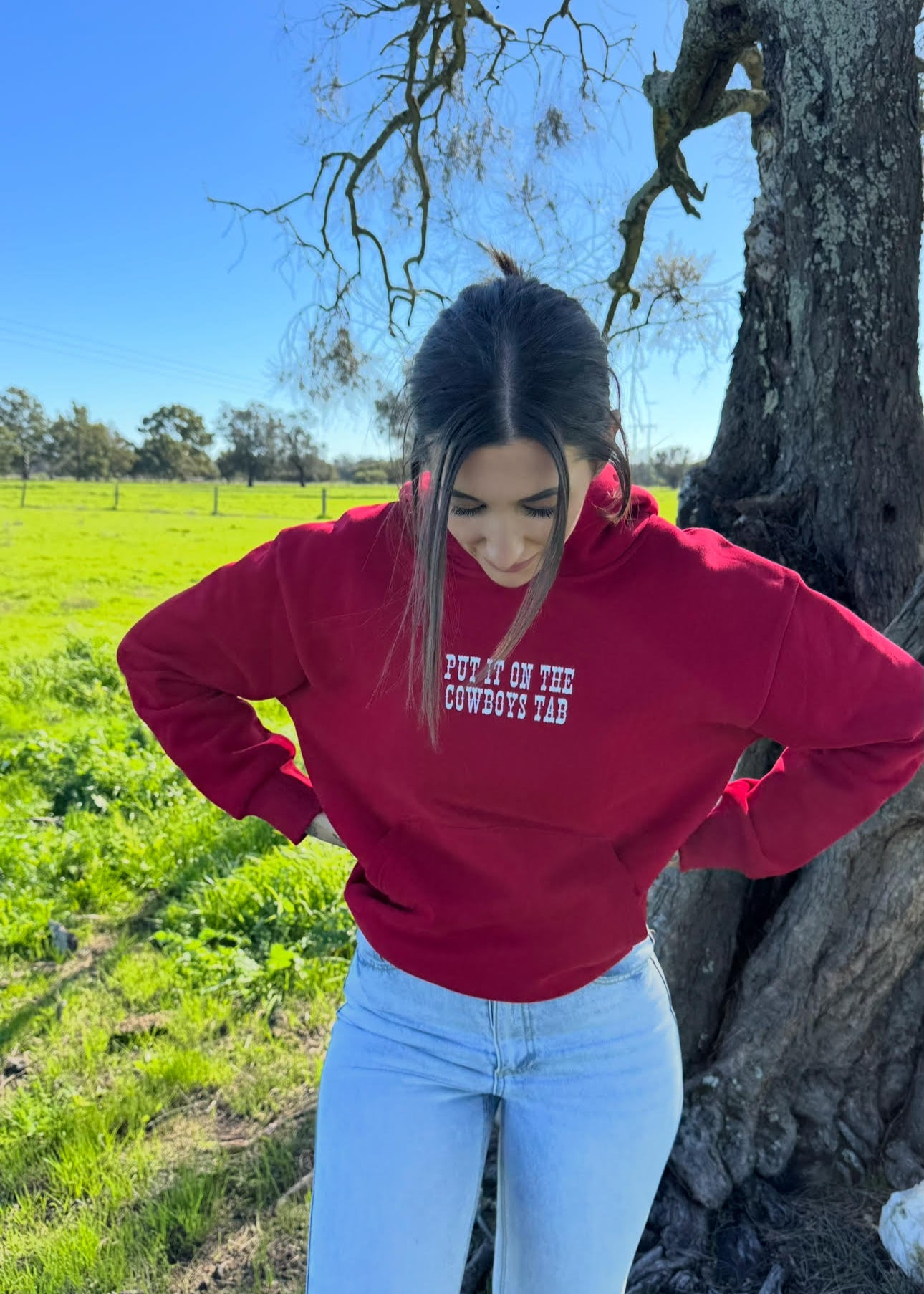 LIMITED EDITION RED Put It on the Cowboy’s Tab™ Hoodie